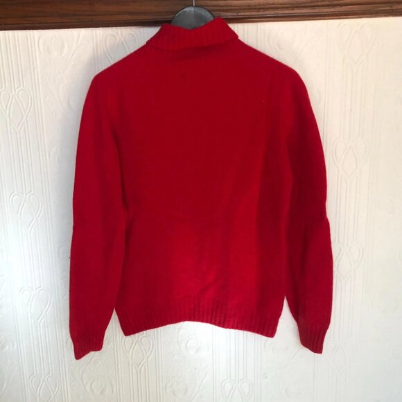 Like new - Bright lipstick red Scottish sweater turtleneck Harley of Scotland - Picture 4 of 5